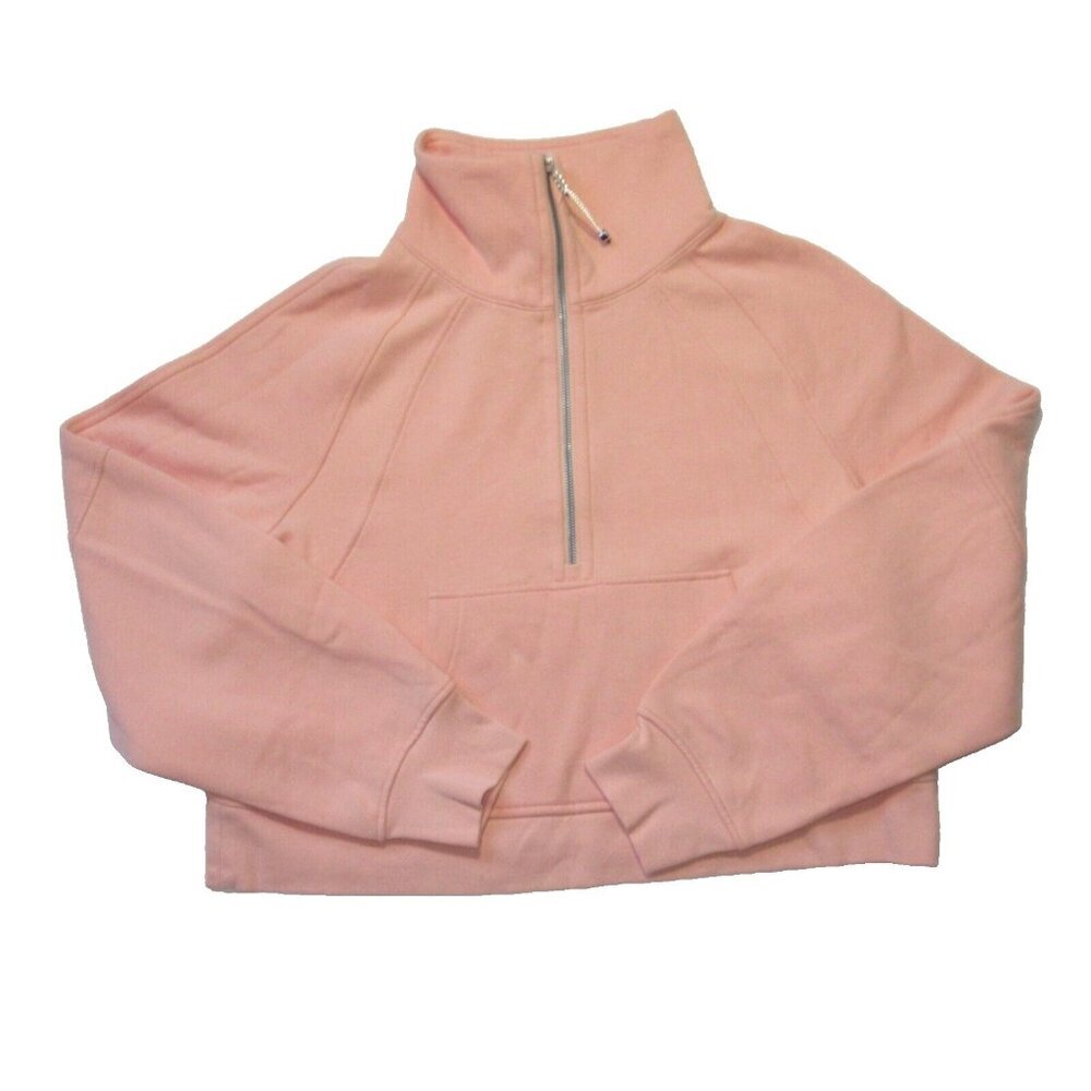 NWT Lululemon Scuba Oversized Funnel Neck in Peach Satin Fleece Sweatshirt M/L